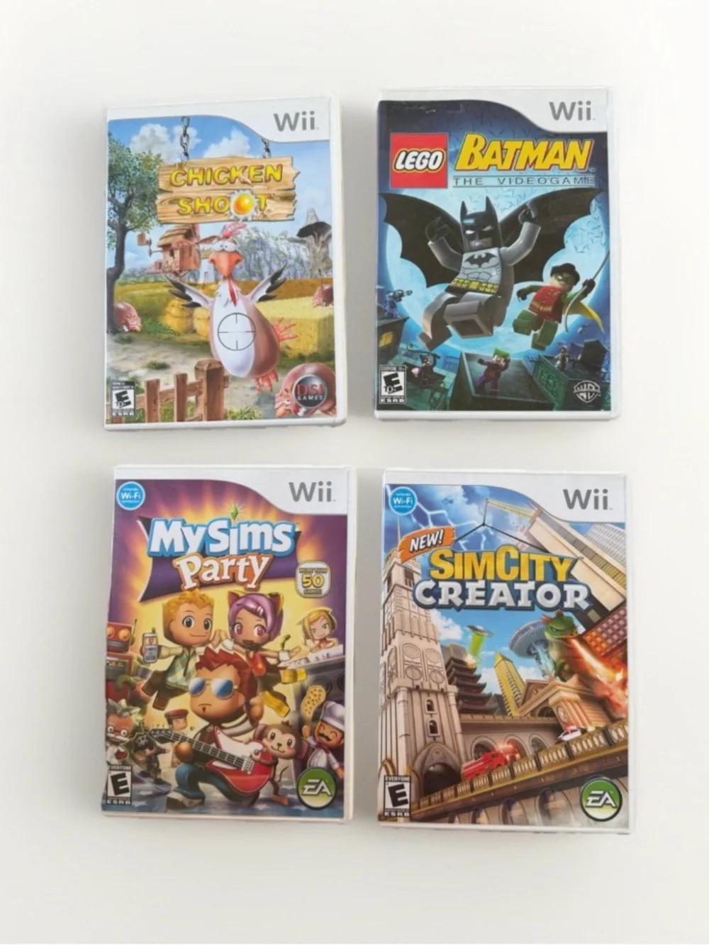 Nintendo Wii Games Lot CIB Manual LEGO Batman SimCity MySims Chicken Untested